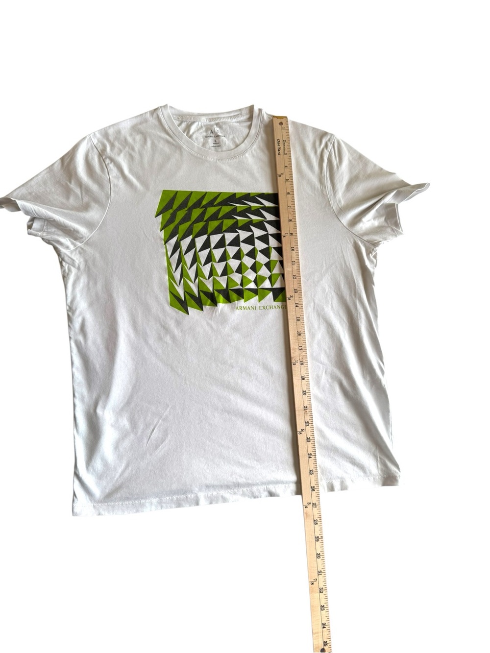 ARMANI EXCHANGE White Graphic Logo T-Shirt Men's Size L Geometric Print - Picture 7 of 7